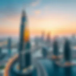 Stunning view of Al Ameri Tower against the Dubai skyline
