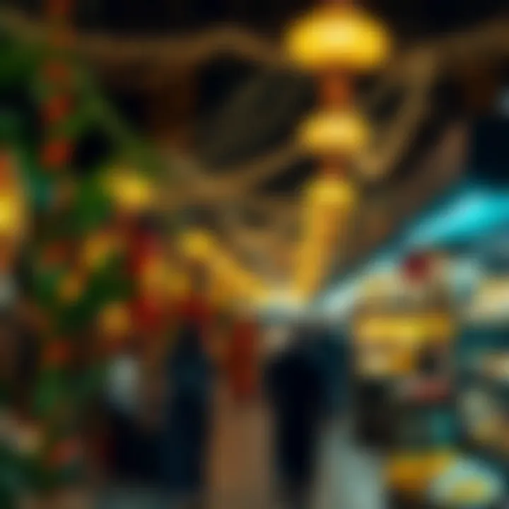 A beautifully decorated market in Dubai, bustling with Eid shoppers
