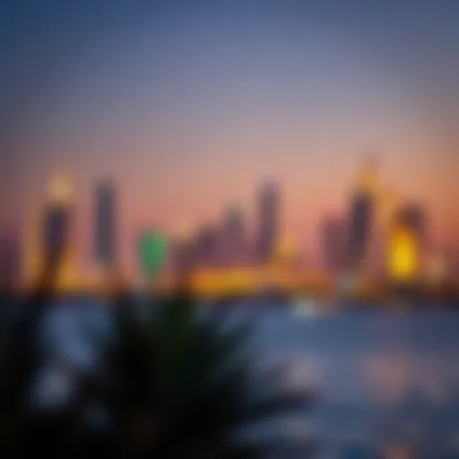 The stunning skyline of Abu Dhabi illuminated at night