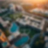 Breathtaking aerial view of Maimoon Gardens showcasing its exquisite layout and greenery.