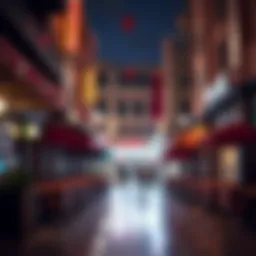 A picturesque view of Al Seef showcasing vibrant restaurant facades