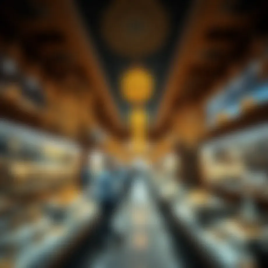 A stunning view of the Gold Souk market showcasing intricate jewelry displays.