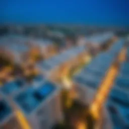 Aerial view of The Nook Dubai showcasing modern residential developments