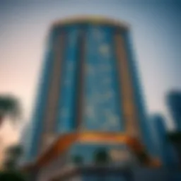 Exterior view of Grosvenor Tower showcasing its unique architecture