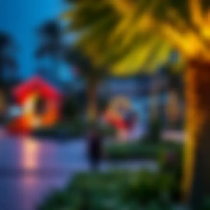 Panoramic view of a vibrant park in Dubai