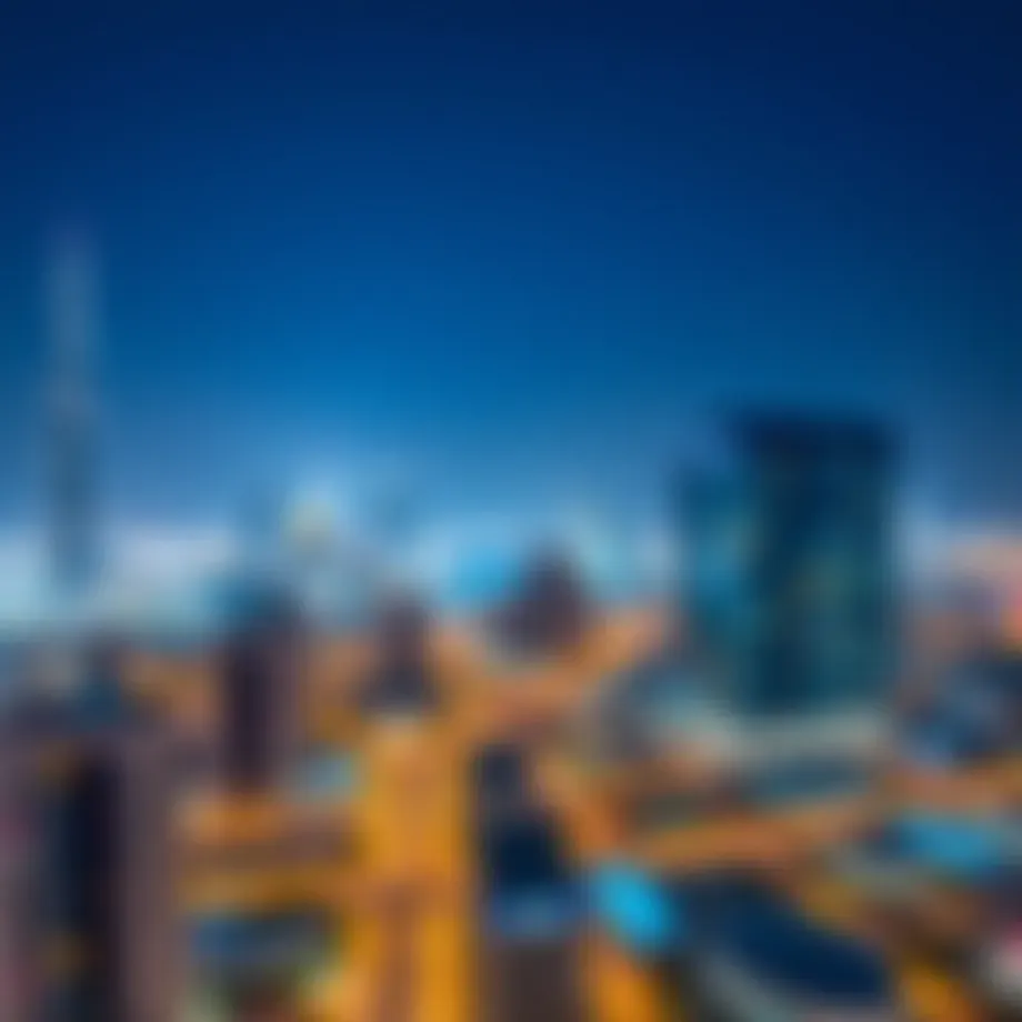 A panoramic view of Dubai's skyline highlighting its modern architecture