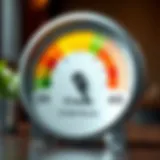 Conceptual representation of a credit score gauge
