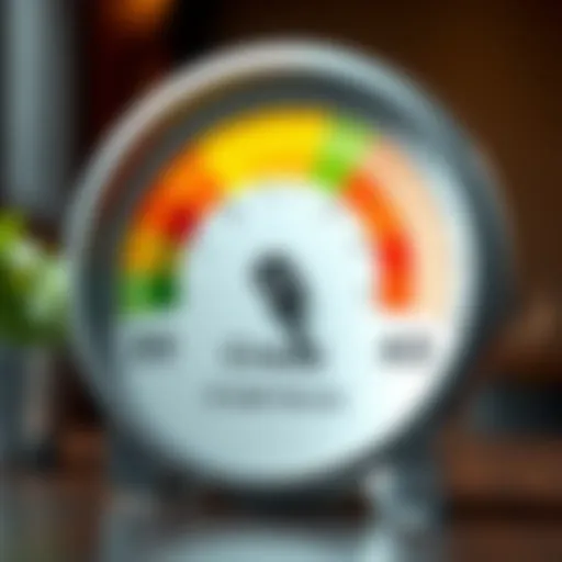 Conceptual representation of a credit score gauge