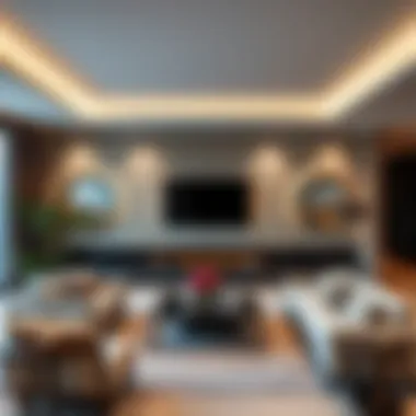 Contemporary Elegance in Dubai Interiors Stunning contemporary wall art in a luxurious Dubai living room