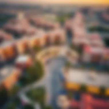 Aerial view of Town Square Dubai showcasing its vibrant community layout