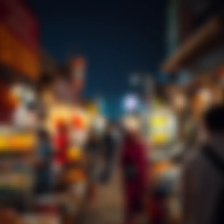 A bustling market scene in Dubai during Ramadan