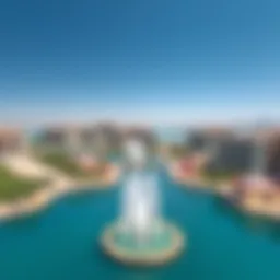 Panoramic view of Venice Damac Lagoons showcasing water features